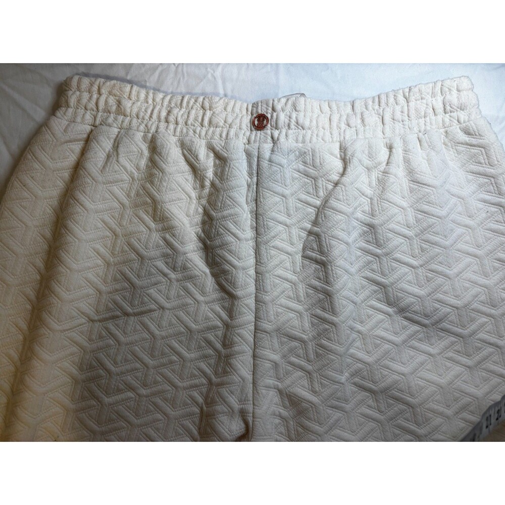 Simply Southern XXL Ivory Quilted Capri Pants Pearl Jewel Rhinestone Embellished - Picture 8 of 11